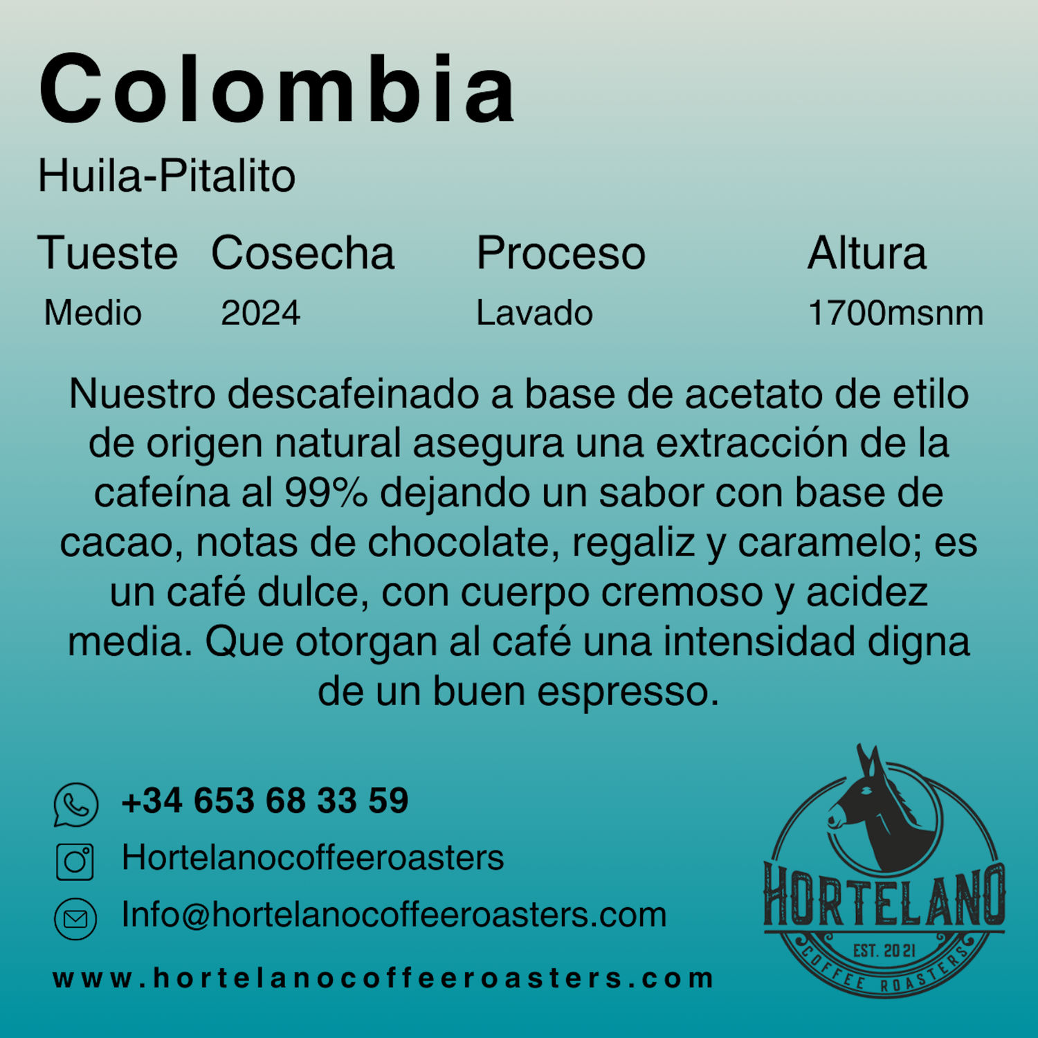 Café Descafeinado de Colombia – San Juanero | Hortelano Coffee