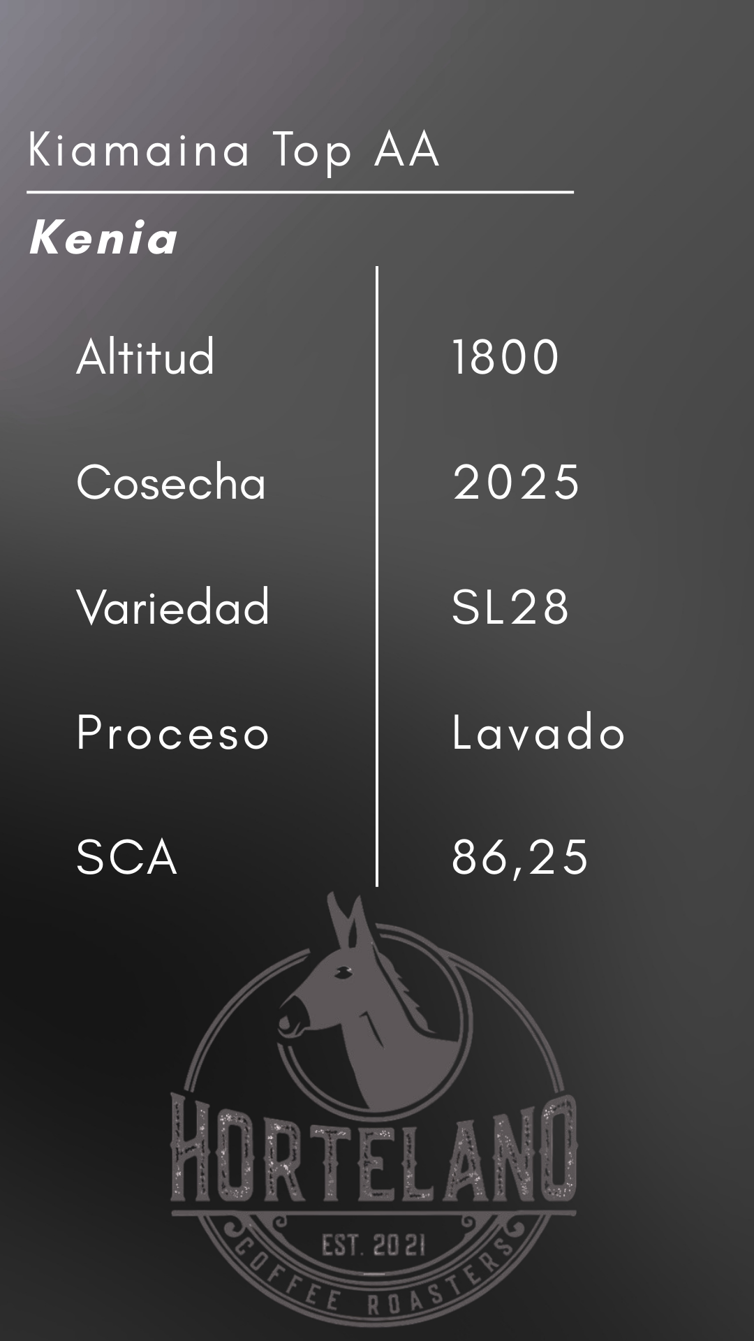 Kenia AA Top Kiamaina – Café de Especialidad de Nyeri | Hortelano Coffee