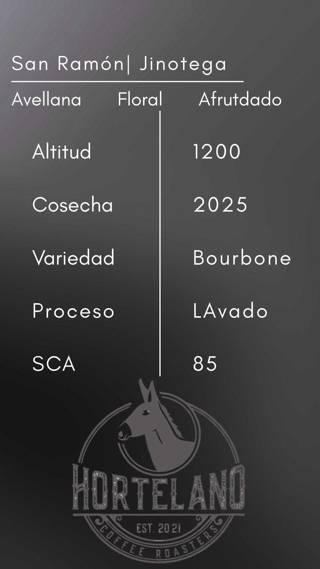 Nicaragua San Ramón – Café de Especialidad de Jinotega | Hortelano Coffee