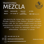 Etiqueta de café de especialidad Mezcla tradicional de Hortelano Coffee Roasters.